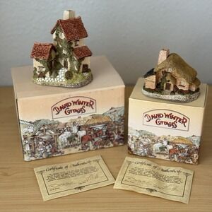 Vintage 80s Signed David Winter Ivy Drover's Cottage English Houses Figurine Lot